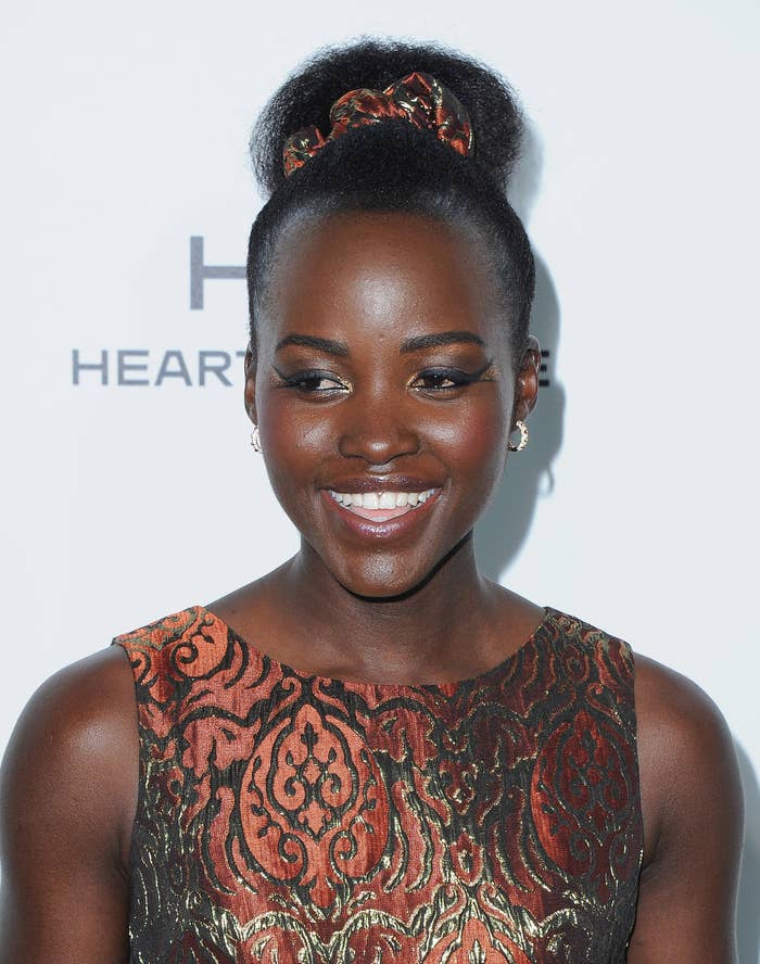 A closeup of Lupita smiling