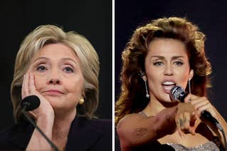 Left: Person with hand on face, thoughtful expression. Right: Performer singing passionately into microphone, pointing forward