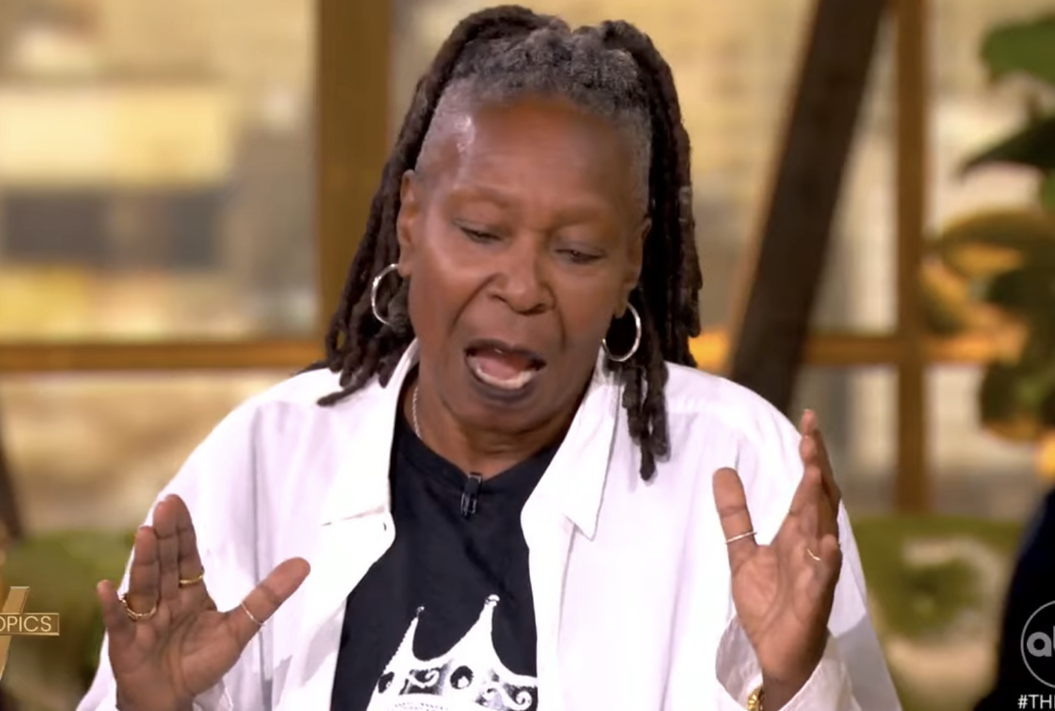 Whoopi Goldberg expressing a point on &#x27;The View&#x27;