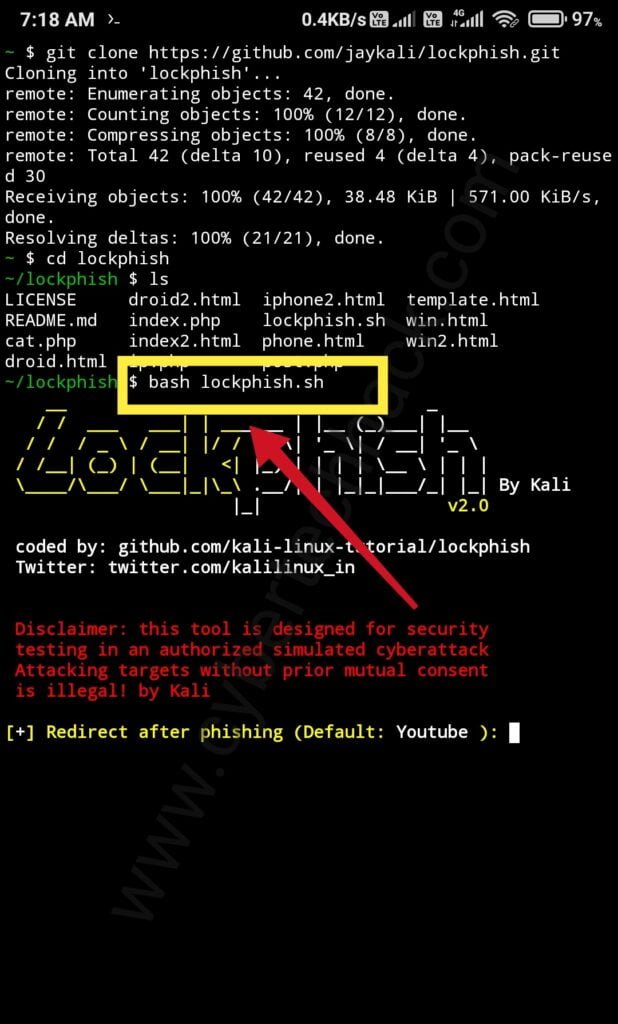 How to install LockPhish on Termux 2023