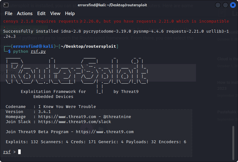 Guide to Installing and Using Routersploit