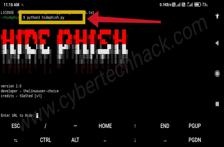 hidephish – hide phishing URLs like a pro
